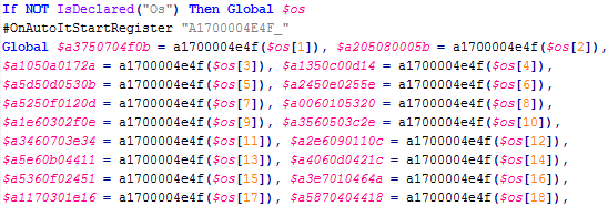 来自编码字符串的大数组的变量初始化代码片段